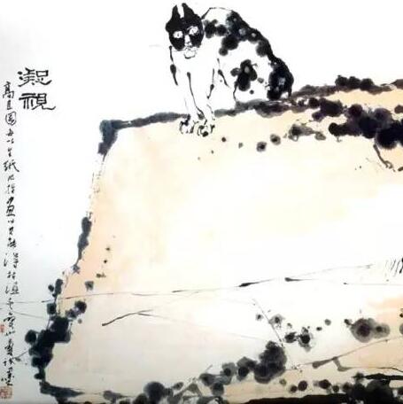 贫瘠的山岩僻静的花朵看似像——潘天寿的作品