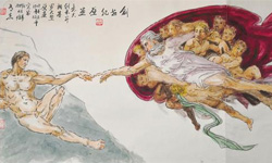 画家艾弗里水彩纹理像记忆片