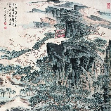 陆燕的书画作品（4）——《九华山图》